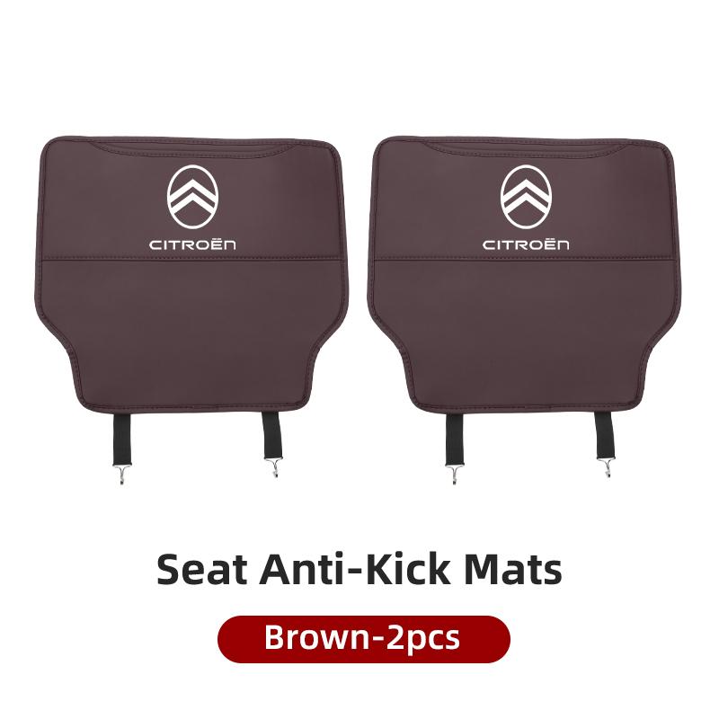 JBTY5 Car Seat Back Semi-Cover Anti-Kick Pad Waterproof For Citroen C4 C3 C5 C1 C2 Berlingo Celysee Cactus Picasso Aircross Saxo