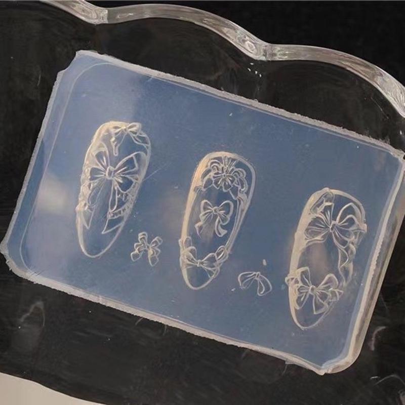 Silicone Nail Art Mold with Embossed ice flower design for Professional Manicure and DIY Craft