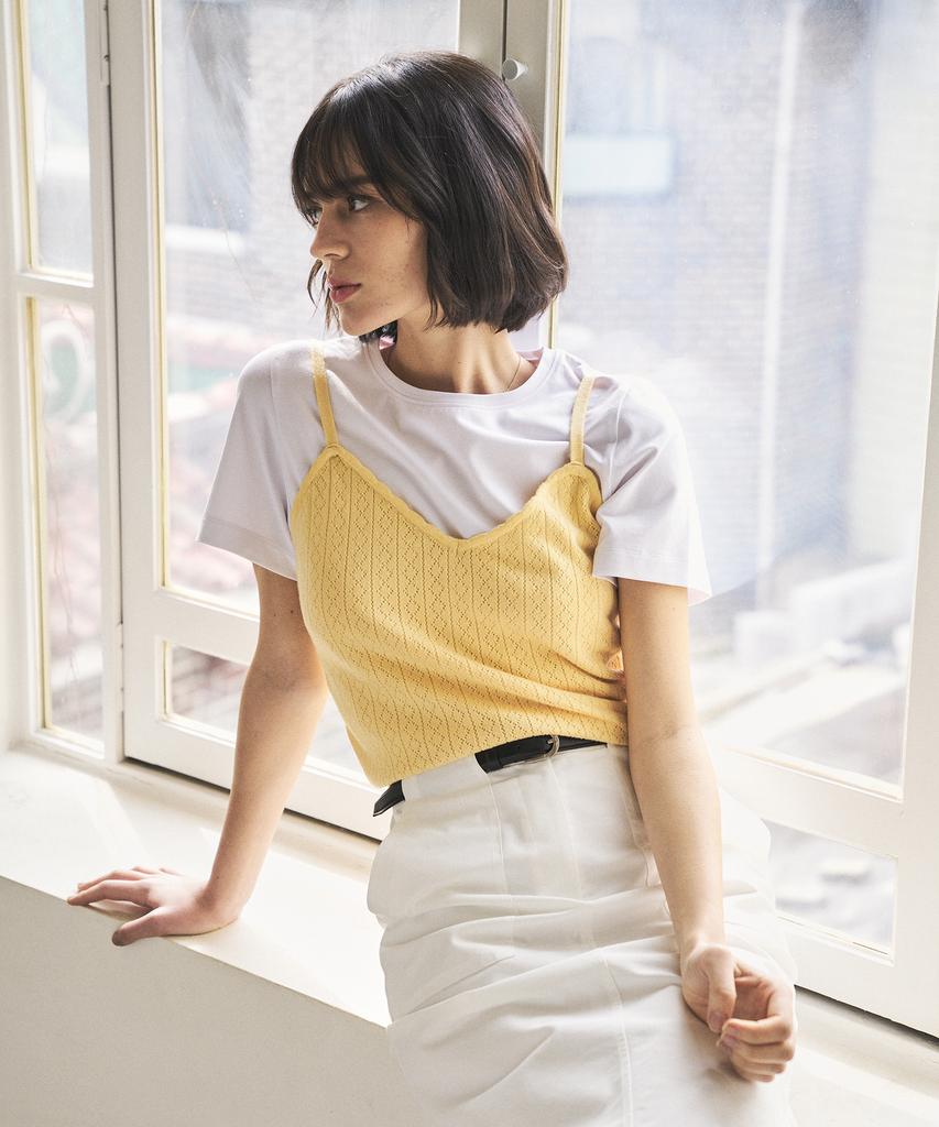 Banwonateullie Kn4246 Pico Punching Knit Bustier_Yellow