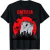 Divertidos Lindos Gráficos de Gato Japonés Artísticos para Amantes de los Gatos Camiseta Catzilla Moda para Hombres y Mujeres Camiseta