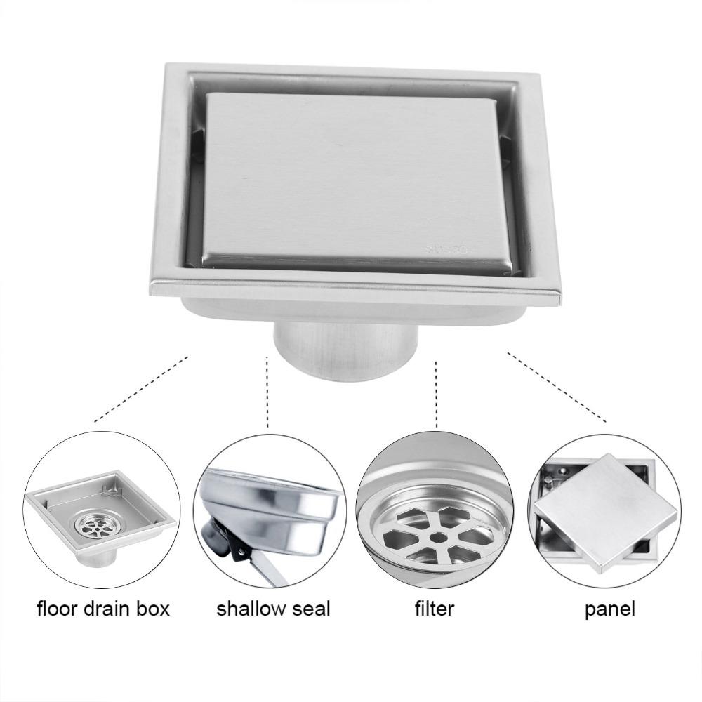 304 Stainless Steel Floor Drain 4.33 Inch Bathroom Drain Durable Waste Gate  Kitchen