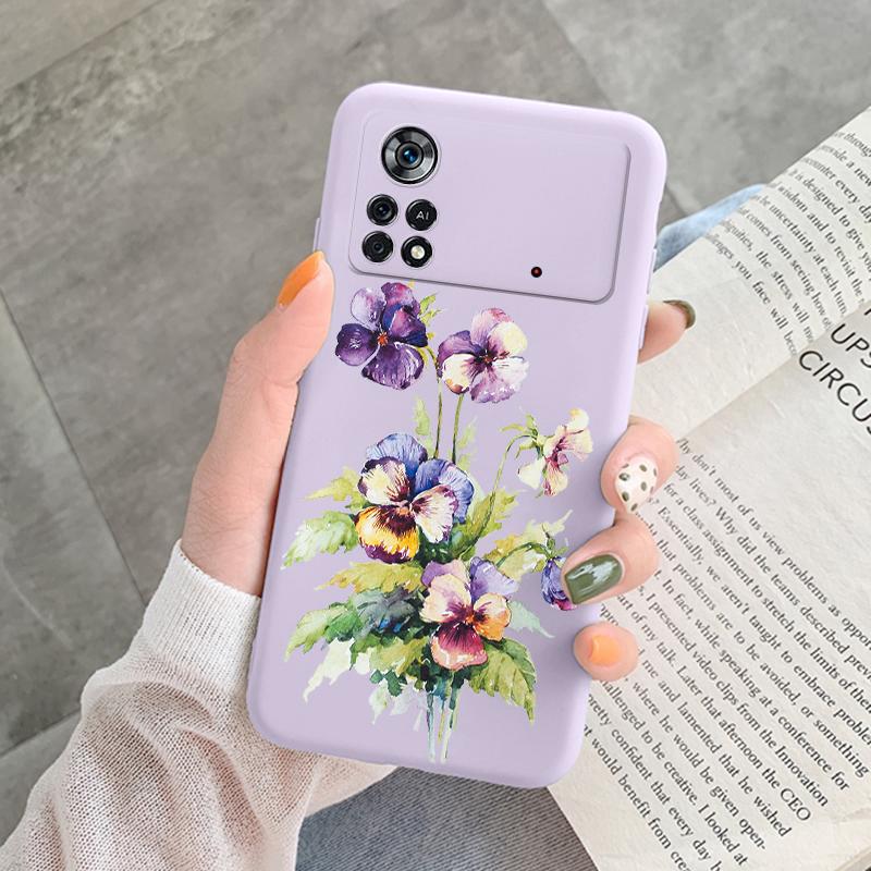 For Poco X4 Pro 5G M4Pro Cover Funda Vintage Flower Leave Protective Cover TPU Capa For Xiaomi Poco X4 Pocox4 X 4 M4 Pro Coque