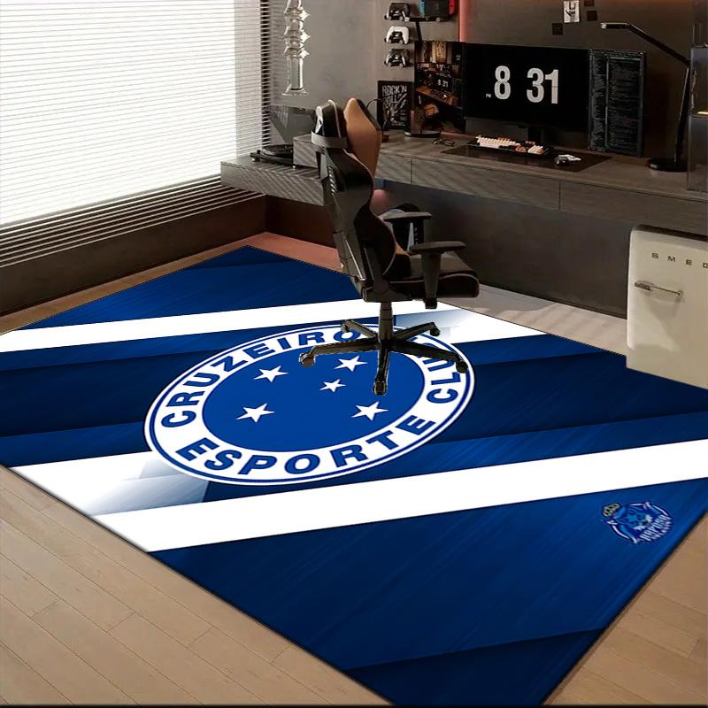 Cru-zeiro Esporte Club Crest Printed Office Carpet Chair Cushion  Entryway Rug, Rugs for Living Room, Bedroom Christmas Gifts