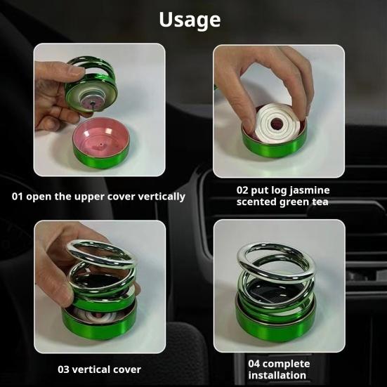 Solar Powered Car Perfume Aromatherapy Diffuser 360-Degree Rotation Air Freshener Automotive Interior Dashboard Decoration