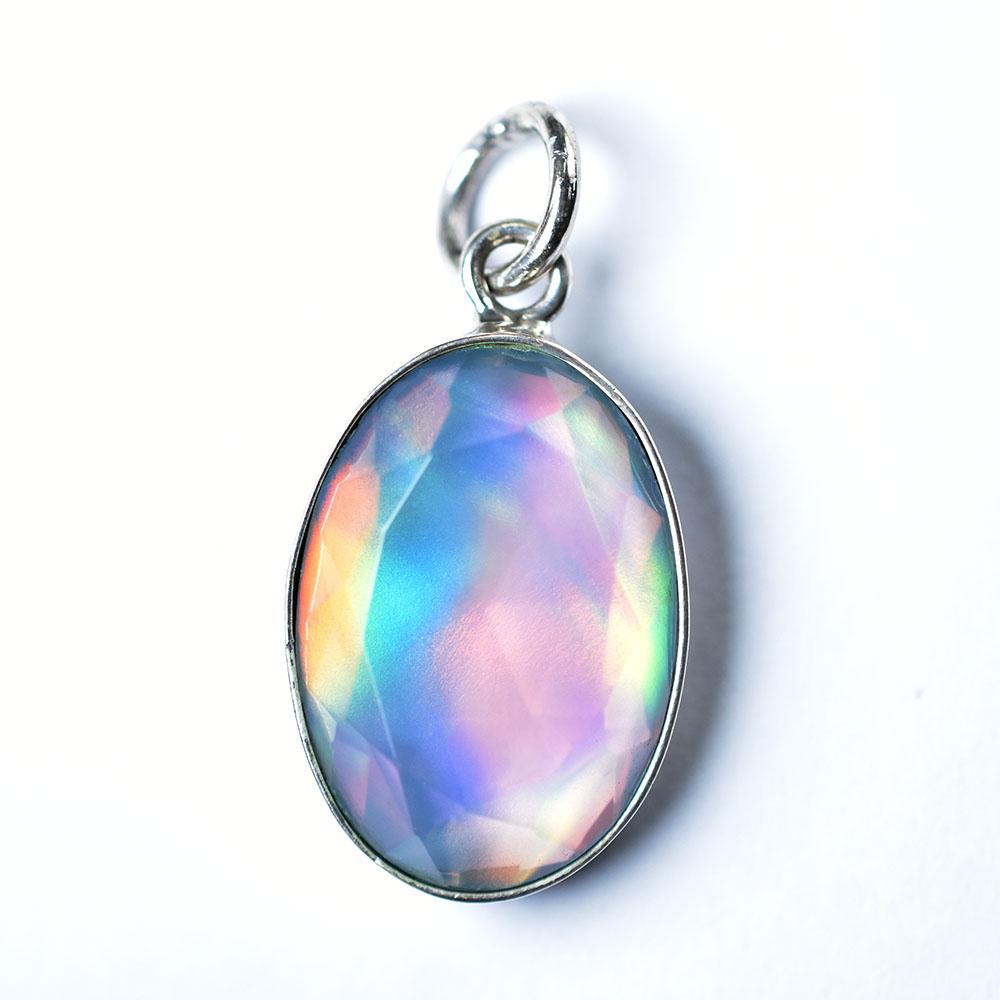 Natural Opal Pendant 24.45 ct Ethiopian Oval 925 Sterling Silver October Birthday Birthstone