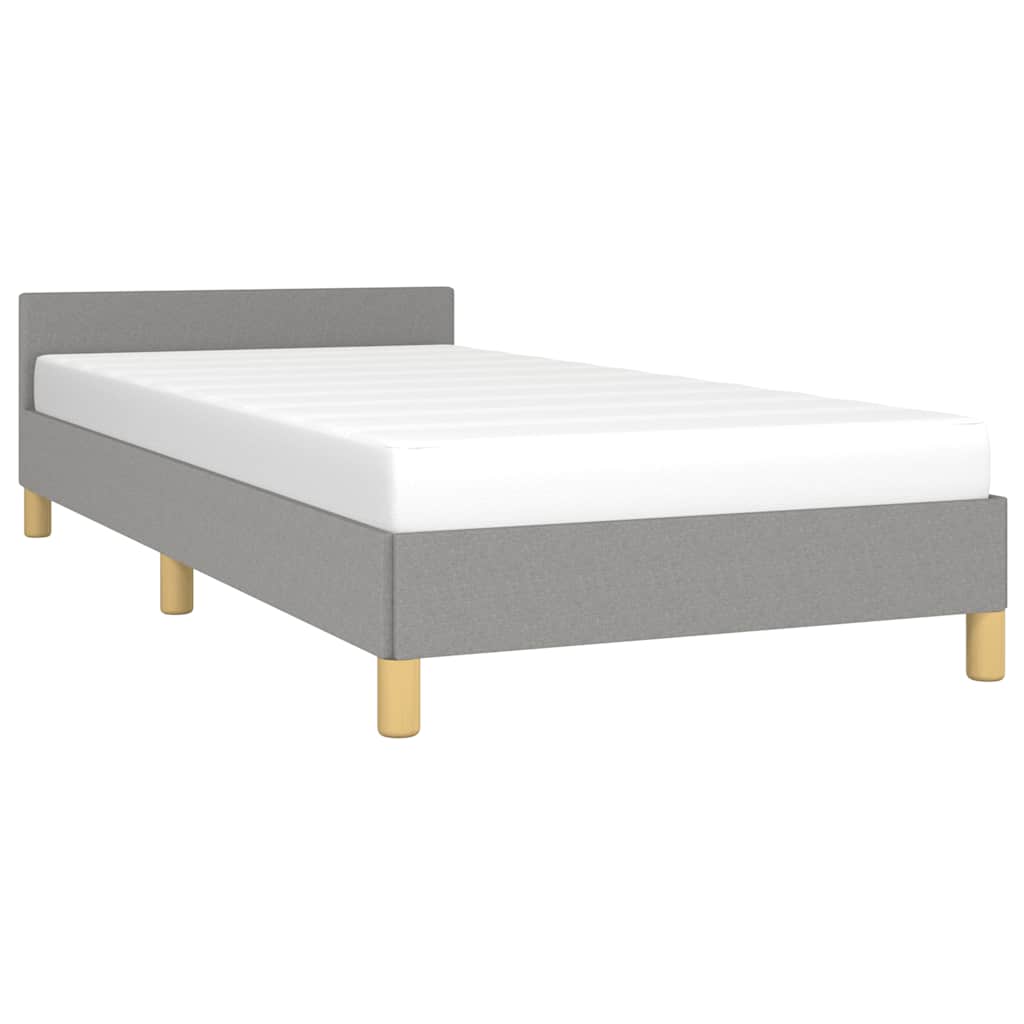 vidaXL Bettgestell ohne Matratze Hellgrau 90x190 cm Stoff