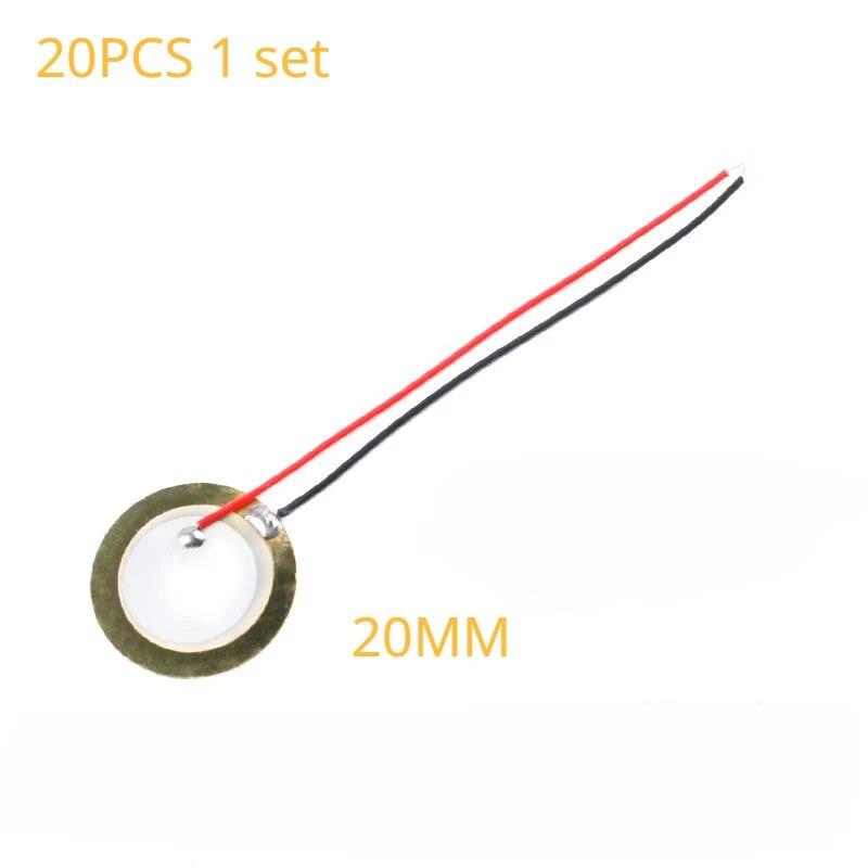 20PCS Piezoelectric Ceramic Wafer Plates Wire - Diameter 12/15/18/20/27/30/35/50MM Copper Buzzer Loudspeaker for Audio Systems