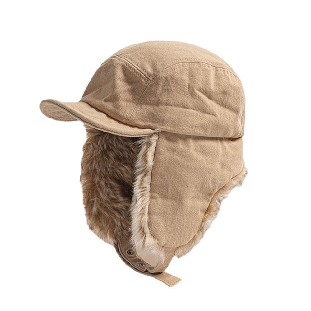 Thickened Lei Feng Hat Windproof Ski Headwear Retro Style Ski Pilot Cap Outdoor Cycling Skiing