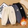 Children's Plus Velvet Pants, Winter Boys and Girls All-in-one Velvet Casual Pants, Sweatpants, Baby Outer Wear Thick Warm Pants