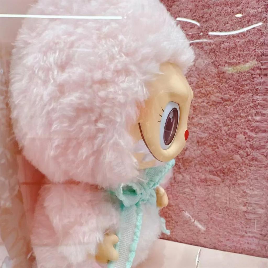 Pinker Labubu Mokoko 1. Frühlingsblume Liebling Vinylpuppe Kawaii Rucksack Dekoration Puppe Freizeitpark Limited Edition