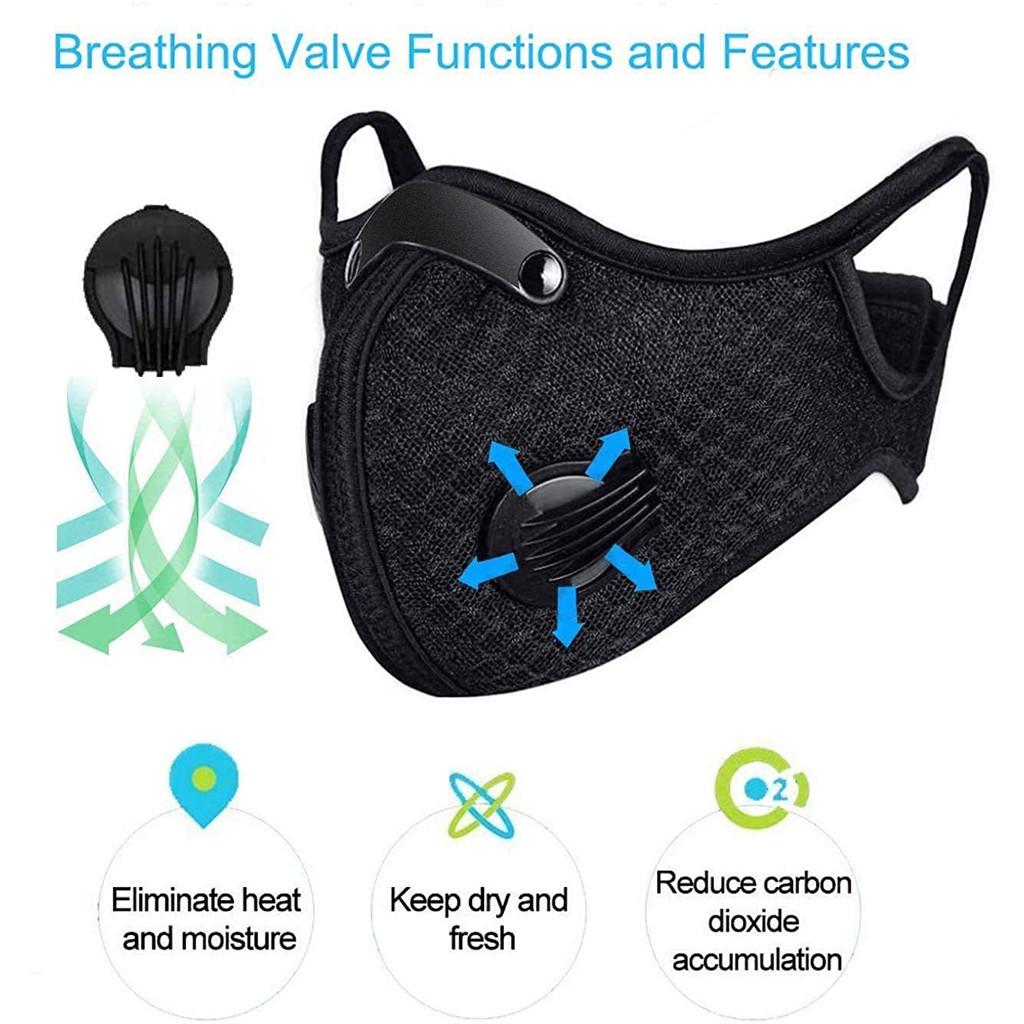  With 2 Filters 3 Exhaust Valves Half Face Reusable  Respirator