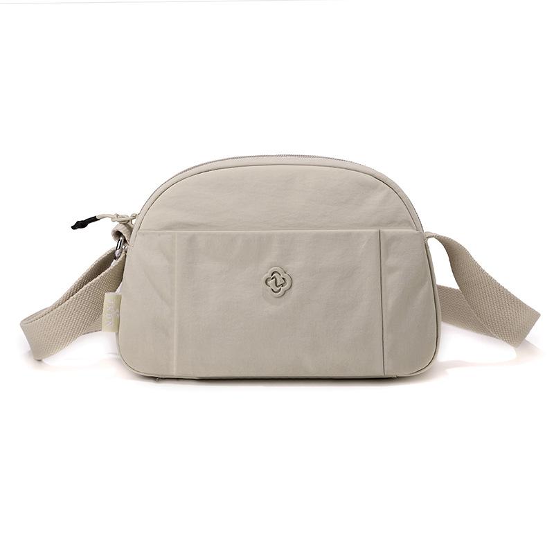 Solid Color Nylon Crossbody Bag Multi Pocket Casual Shoulder Bag for Women