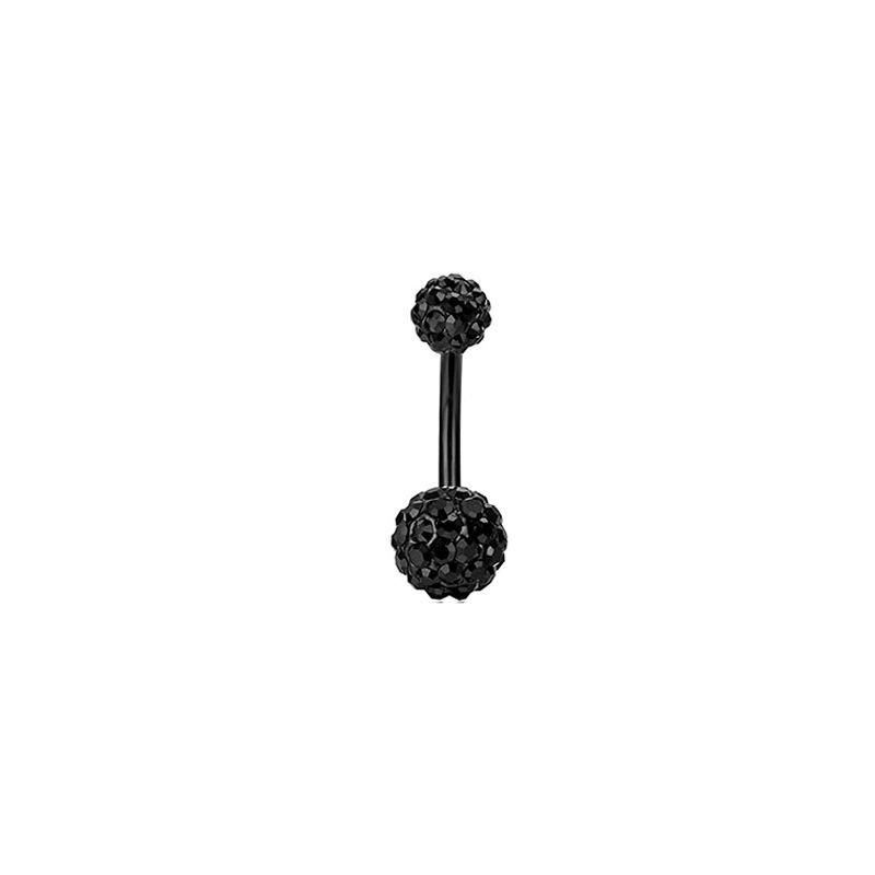 7 -Piece Water Drip Navel Rings Inlaid Diamond Navel Nail Puncture Jewelry