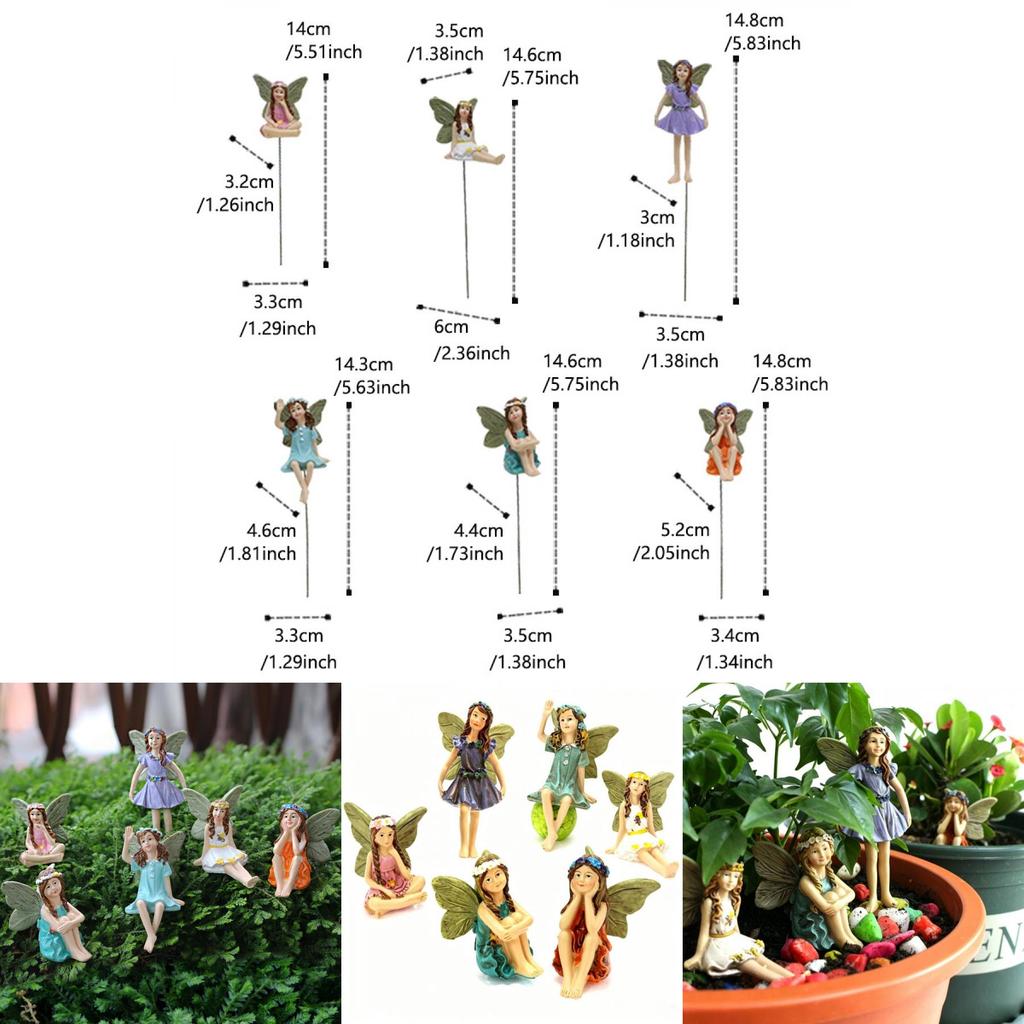 Garden Resin Fairy Figurine Set With Sculpting And Polishing For Home Decor Gift
