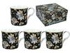 Set of 4 Porcelain Cups Moonlight Flowers Coffee Set Gift