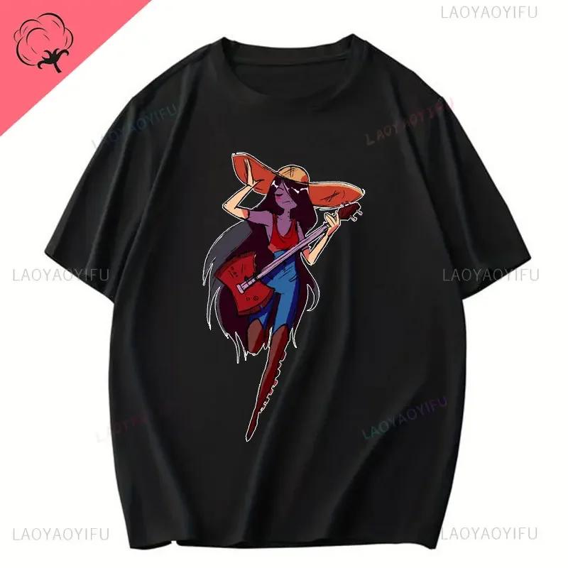T-shirt en coton Adventure Time à la mode Marceline la Reine Vampire T-shirt à manches courtes Été Col rond Vêtements Unisexe Hauts Décontractés