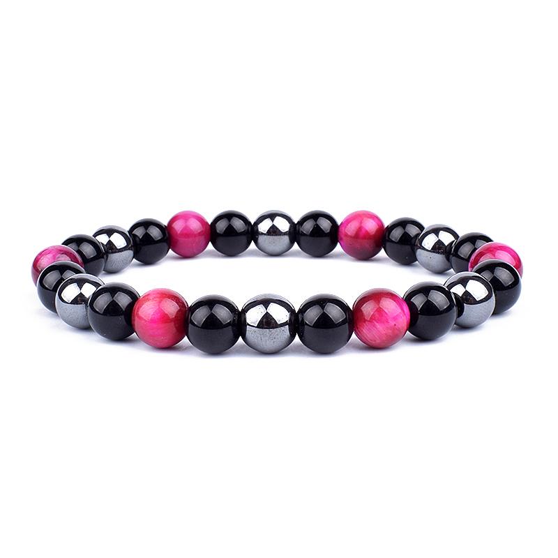 Natural Tiger Eye Obsidian Hematite Beads Bracelets Men Magnetic Health Protection Balance Bracelets Women Healing Soul Jewelry