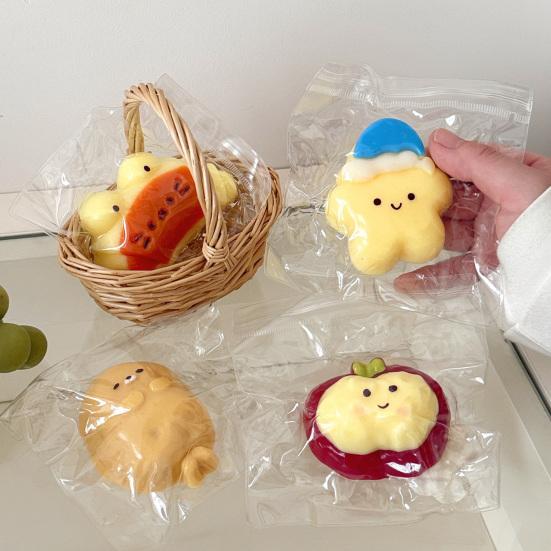 Cartoon Fruit Squeeze Toy Slow Rising Stress Relief Star Croissant Seal Chick Sensory Toy Students Office Workers Anti-anxiety Gift