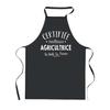 Tablier de cuisine - PLANETEE - Certifiée meilleure Agricultrice - Noir - Impression bretonne - 90x60 cm