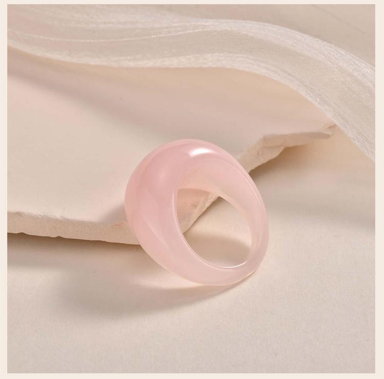 Anillos de Resina, Anillo de Dedo Nudillo Ancho Grueso Cúpula Apilable para Mujeres, Joyería Vintage Acrílico Transparente Retro