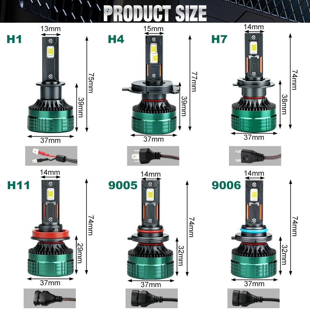 2Pcs H7 H4 Led Headlight Bulbs 6000K H1 H8 H11 Led 9005 HB3 9006 HB4 Auto Lamp High Power 140W 50000LM Canbus CSP Chips Headlamp