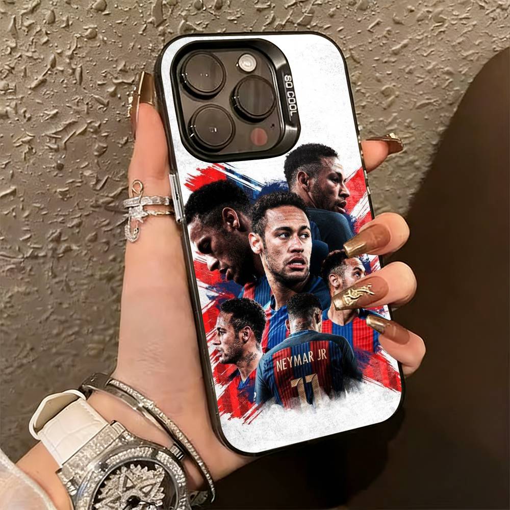 F-Football 10 N-Neymar J-jr Phone Case For iPhone 17,16,15,14,13,12,11 Plus,Pro Max,XS,Colorful Silver Phone Case Funda Cover