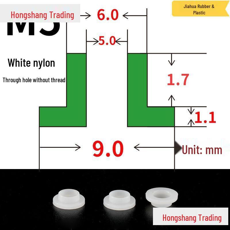 Step T-Shaped Nylon Insulating Bushing Washer, M3-M35 Thread Protection Spacer