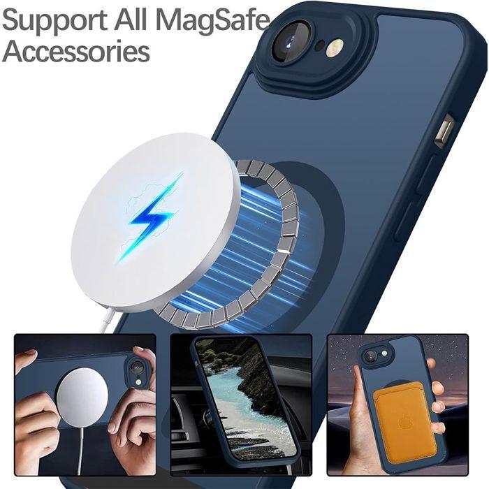 Coque Magnétique - BOOLING - pour iPhone 17e - avec Protection Caméra - Bleu Marine - 2 Vitres