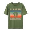 I Love My Aussiedoodle Cool Dog Vintage Retro Dog Christmas TShirt Fashion Graphic Tees Casual Cotton T Shirt Unisex Oneck Tshirt