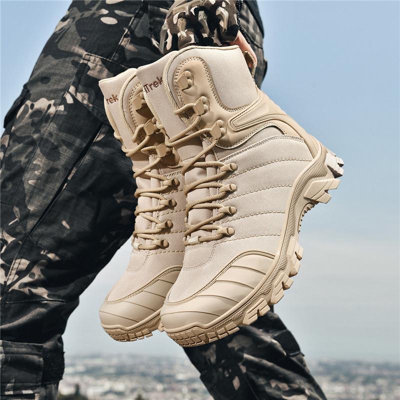 Fashion Comfy Leather Men's Ankle Boots Fashion Male High Top Shoes New Design Outdoor Hiking Boots Man Casual Boots Men Walking Shoes