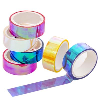 Spiegelverpackung Wasserdicht Grafisches Klebeband Abnehmbar Dekorativ Glitzer Metallisches Klebeband Regenbogen Schreibwaren Scrapbooking Geschenkbox