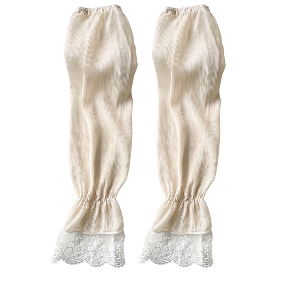 Fashion Breathable Sun Sleeves Anti-UV Thin Driving Gloves Sun Protection Loose Fit Floral Lace Gloves