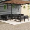 10 Piece Garden Lounge Set with Cushions Aluminium Anthracite Grey