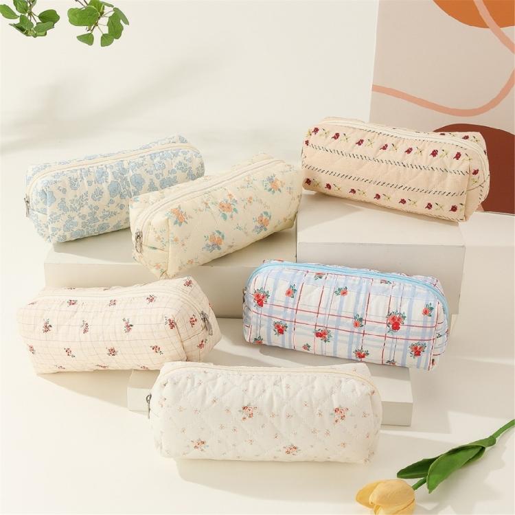Print Pencil Organizers Kid School Stationeries Bag Fluffier Pen Holder Bag Pencil Pouches with Smooth Zippers Closures