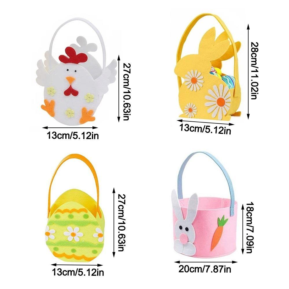 Felt Easter Candy Gift Bag With Handle Easter Bunny Basket Children's Gift Candy Bag Egg Hunting