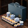 Guochao Flowering White Porcelain Light Luxury Tea Set Home Office Drinking Tea High-end