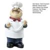 Cartoon Chef Figurine Hand-Painted Holding Fruit Plate Cake Noodles Spoon Chef Statue Sculpture Home Kitchen Dining Room Decoration Ornament
