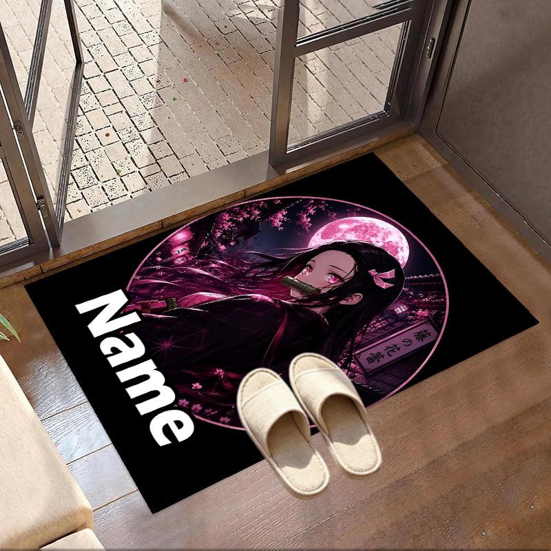 Op Maat Gemaakte Gepersonaliseerde Demon Slayer Print Tapijt, Veelzijdig Huisdecoratie Kleed, voor Speelkamer, Appartement, Balkon, Entree, Hal Cadeau