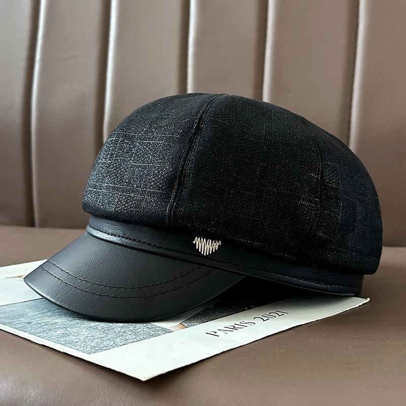 Duck Tongue Beret Children'S Season Retro Versatile Newsboy Hat Big Head Circumference Showing Face Small Painter Hat