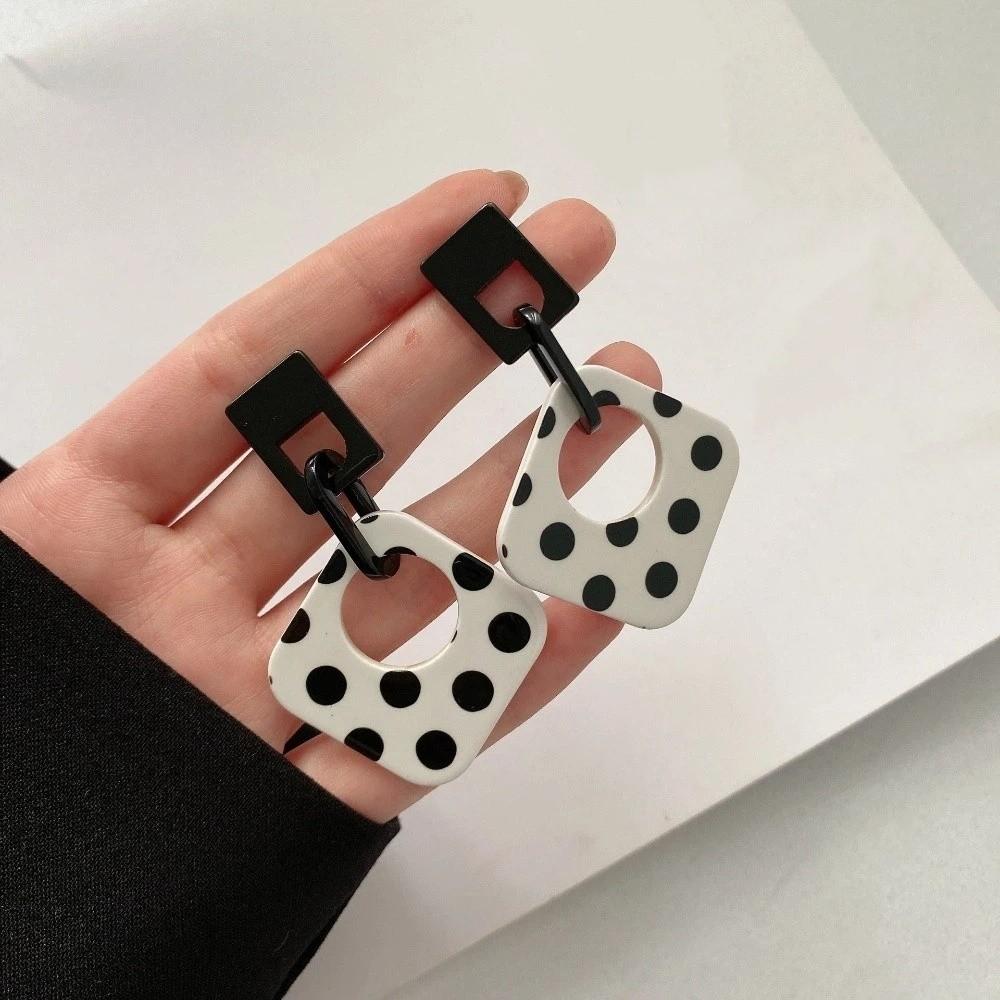 Rhombus Shape Vintage Polka Dot Earrings Bohemian Style Personalized Earrings Party