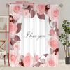 Nice 2 Pieces- Valentine's Day I Love You Printed Curtain - Polyester Material - Suitable for Bedroom, Living Room, Study, Private Space