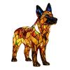 Vitray Köpek Lambası USB Güçlü Retro Reçine Gökkuşağı Köpek Masa Lambası Yatak Odası Masası Ev Dekorasyonu İçin Sevimli Yavru Köpek LED Gece Lambası Köpek Severler İçin Hediye