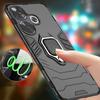 Für Poco F6 Hülle Abdeckung XiaomiPoco F6 Capas Neu Stoßfestes Handy Rückseite Panzer PC Bumper Magnetischer Ringhalter Abdeckung Poco F6 Fundas