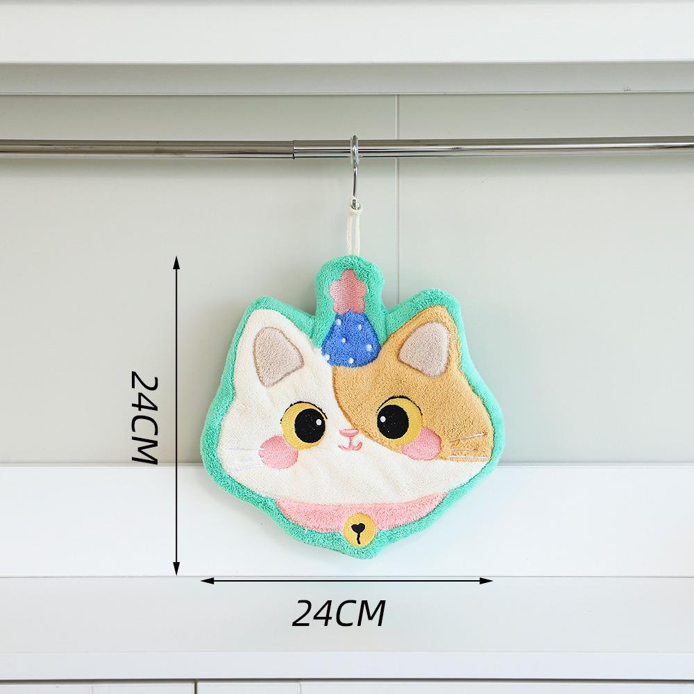 Cute Cat Toilet Handkerchief Coral Fleece Washcloth High Quality Hand Towel  Kitchen