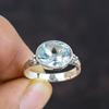 Mavi Topaz Taşlı Yüzük, 925 Ayar Gümüş El Yapımı Yüzük, Bildiri Yüzüğü, Birthstone hediyesi, Bezel Yüzük, Partywear Yüzük