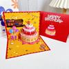 Birthday Greeting Card Creative 3D Strawberry Cake Music Lighting Advanced Blessing Cards For Friends Birthday Supplies