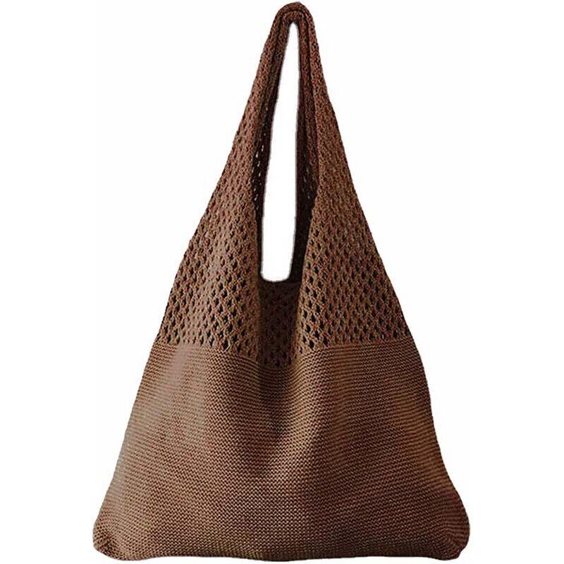 Vintage Strick-Schultertasche für Damen, Elegant und Schick, Perfekt für den täglichen Gebrauch, Großes Fassungsvermögen