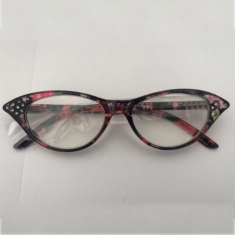Charm Eyeglasses Full Frame Parents Seniors Reading Glasses Degree Women Fashion Cat Eye Retro +1.0 +2.0+3.0 +4.0