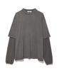 PARTIMENTO Waffle Layered Long Sleeve Charcoal