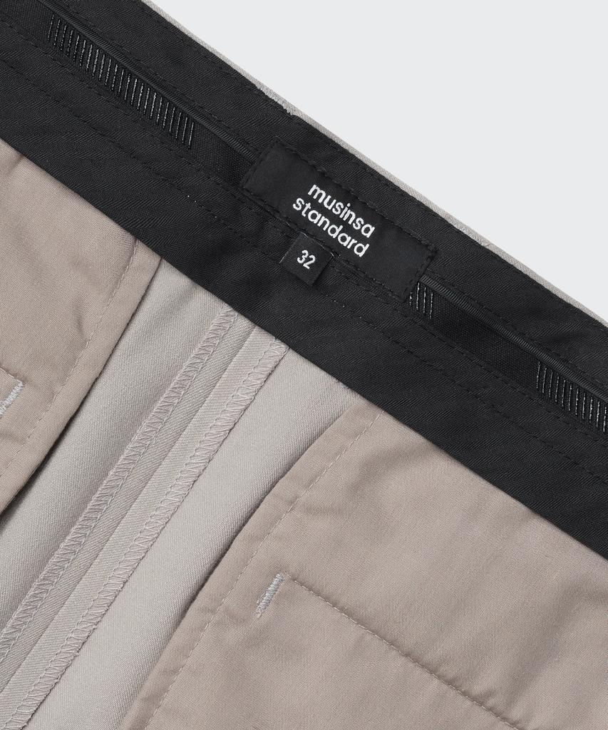 Musinsa Standard Real Wide Hidden Elastic Waist Slacks [Light Beige]